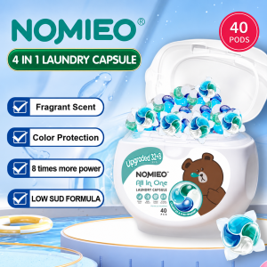 NOMIEO 40 pods 4 in 1 Laundry Capsule colour protection 8 times more power (40pcs)